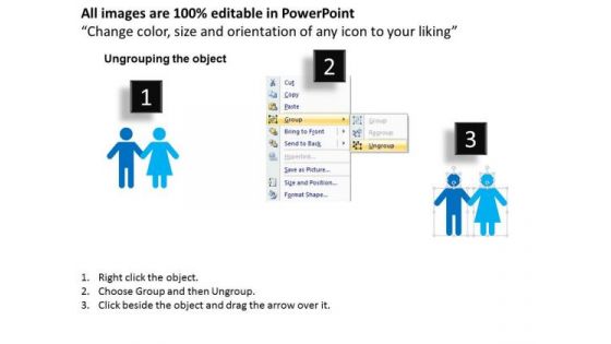 Male And Female Icons For Team Unity PowerPoint Template