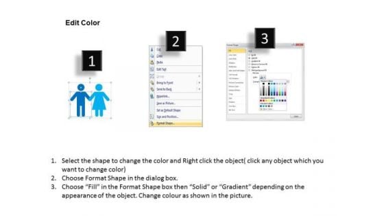 Male And Female Icons For Team Unity PowerPoint Template