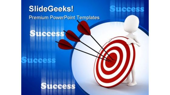 Man Behind Target Success PowerPoint Templates And PowerPoint Backgrounds 0311