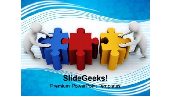 Man Connect Puzzle Teamwork PowerPoint Templates And PowerPoint Themes 0912