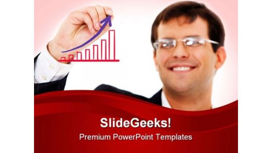 Man Drawing A Graph Marketing PowerPoint Templates And PowerPoint Backgrounds 0511