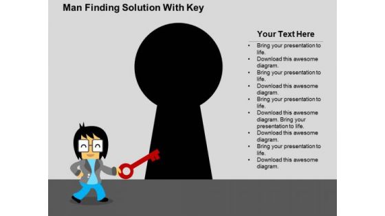 Man Finding Solution With Key PowerPoint Templates