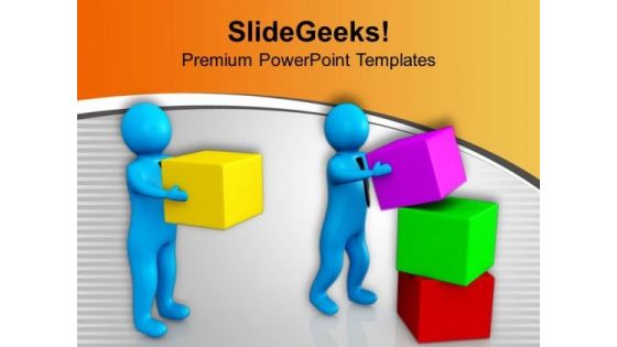 Man Helping His Partner PowerPoint Templates Ppt Backgrounds For Slides 0713