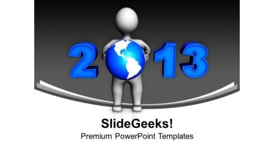 Man Holding Globe Global PowerPoint Templates Ppt Backgrounds For Slides 1212