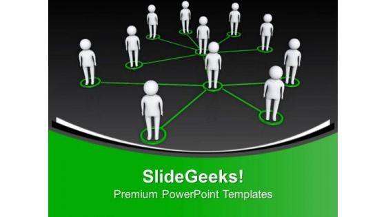 Man Interconnected With Each Other Network PowerPoint Templates Ppt Backgrounds For Slides 0213