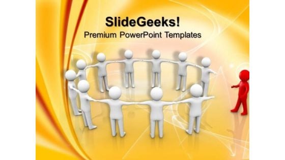 Man Joining A Group Of People Handshake PowerPoint Templates And PowerPoint Themes 1012