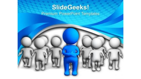 Man Leading His Team PowerPoint Templates Ppt Backgrounds For Slides 0713