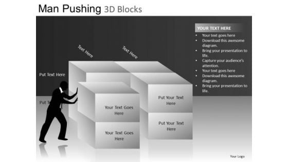 Man Pushing Blocks PowerPoint Ppt Slides Construction PowerPoint Templates