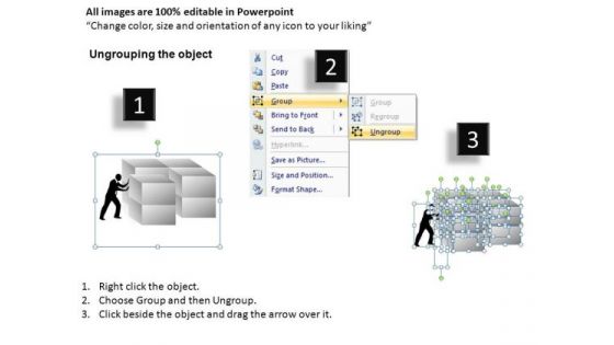 Man Pushing Blocks PowerPoint Ppt Slides Construction PowerPoint Templates