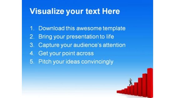 Man Run Up On Graph Business PowerPoint Themes And PowerPoint Slides 0511