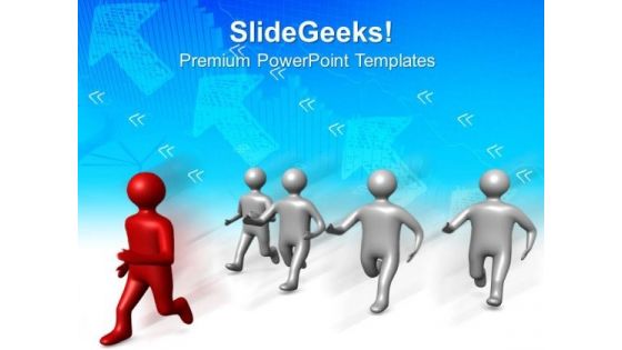 Man Running Leadership PowerPoint Templates And PowerPoint Themes 0612