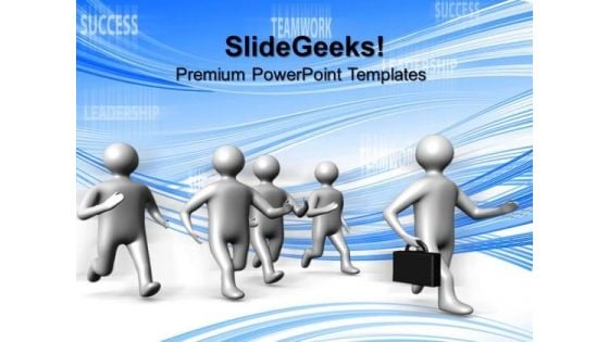 Man Running Success PowerPoint Templates And PowerPoint Themes 0612