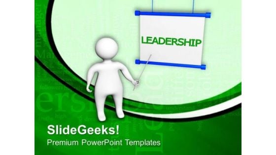 Man Showing Leadership With Stick PowerPoint Templates Ppt Backgrounds For Slides 0713