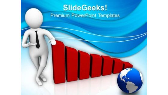 Man Shows Progress Of Business PowerPoint Templates Ppt Backgrounds For Slides 0813