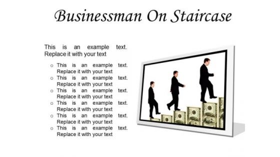 Man Staircase Business PowerPoint Presentation Slides F