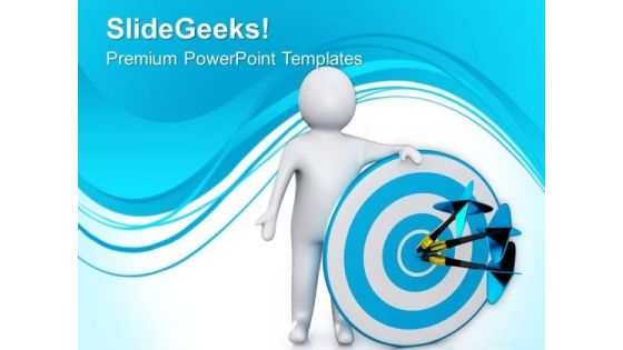 Man Target Center Success PowerPoint Templates Ppt Backgrounds For Slides 0713