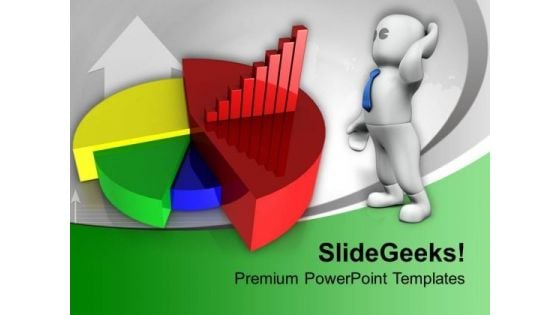 Man Thinking Beside Colorful Pie Chart PowerPoint Templates Ppt Backgrounds For Slides 0213