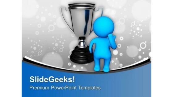 Man Thinking Of Trophy Competition PowerPoint Templates Ppt Backgrounds For Slides 0313 Man Thinking Of Trophy Competition PowerPoint Templates Ppt Backgrounds For Slides 0313