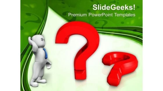 Man Thinking With Question Mark PowerPoint Templates Ppt Backgrounds For Slides 0213