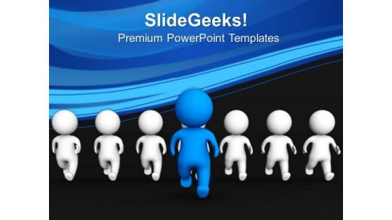 Man Winning Race Leadership PowerPoint Templates And PowerPoint Themes 0712