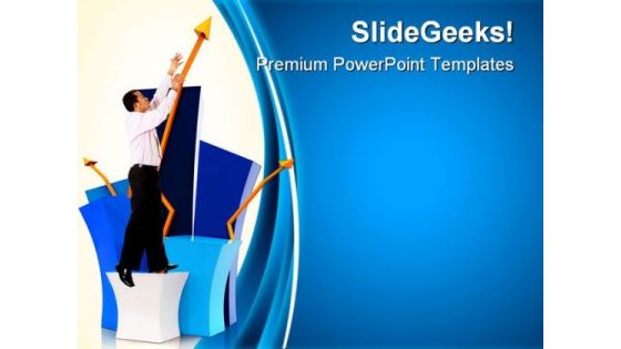 Man With A Graph Business PowerPoint Themes And PowerPoint Slides 0611