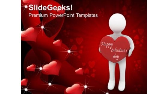 Man With A Heart Youth Valentines Day Youth PowerPoint Templates Ppt Backgrounds For Slides 0213