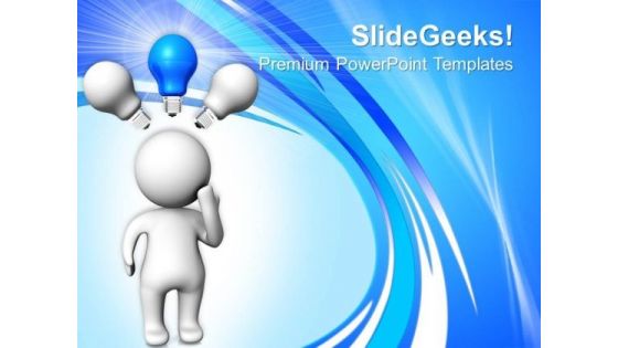Man With Blue Light Bulb Technology PowerPoint Templates And PowerPoint Themes 0712 Man With Blue Light Bulb Technology PowerPoint Templates And PowerPoint Themes 0712
