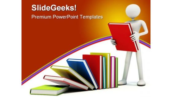 Man With Books Education PowerPoint Backgrounds And Templates 1210