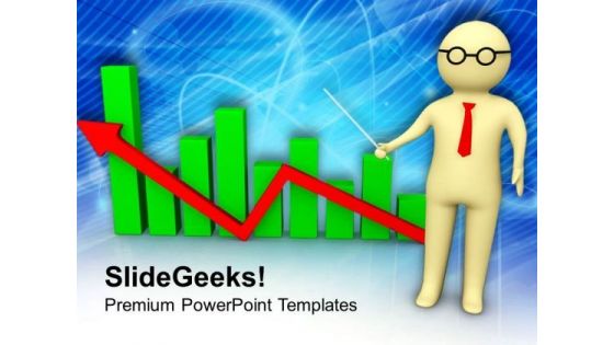 Man With Business Chart PowerPoint Templates Ppt Backgrounds For Slides 0713