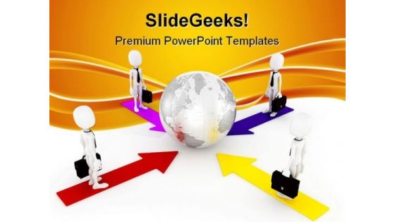 Man With Global Business PowerPoint Themes And PowerPoint Slides 0711