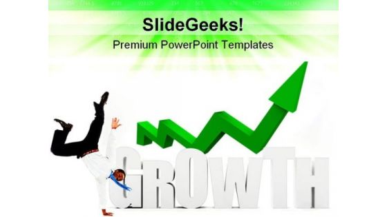 Man With The Word Growth Business PowerPoint Templates And PowerPoint Backgrounds 1011