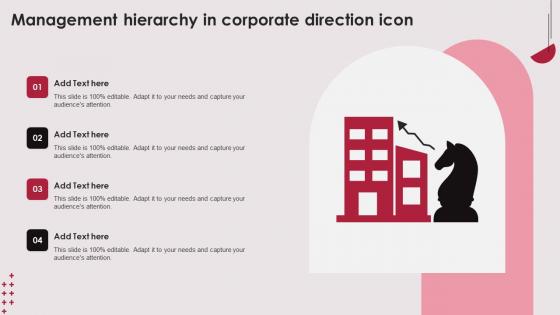 Management Hierarchy In Corporate Direction Icon Pictures Pdf