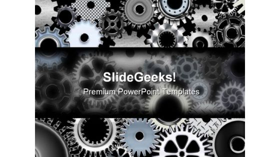 Many Gears Industrial PowerPoint Template 0810