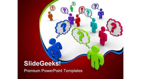 Many People Thinking Communication PowerPoint Templates And PowerPoint Backgrounds 0111