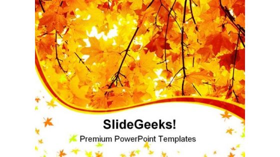 Maple In Autumn Forest Nature PowerPoint Themes And PowerPoint Slides 0411