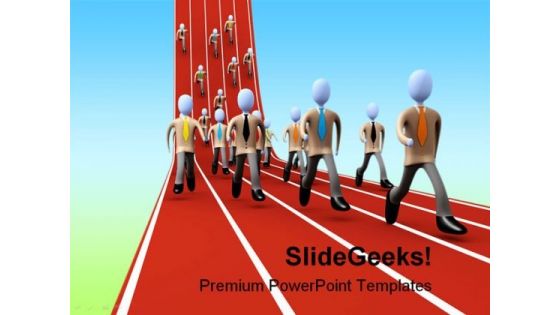 Marathon Business People PowerPoint Template 1110