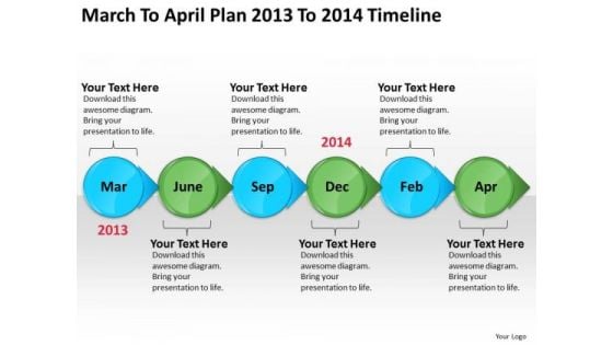 March To April Plan 2013 To 2014 Timeline PowerPoint Templates Ppt Slides Graphics