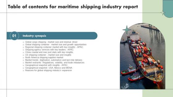 Maritime Shipping Industry Report Table Of Contents IR SS V Maritime Shipping Industry Report Table Of Contents IR SS V