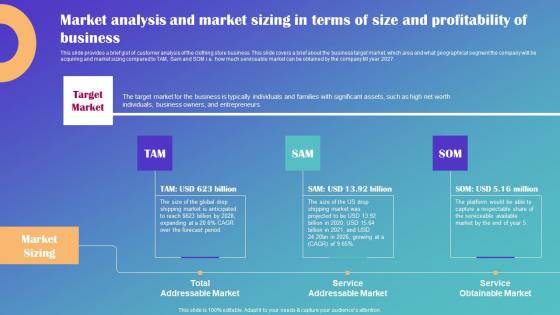 Market Analysis And Market Sizing In Terms Of Size Drop Shipping Business Plan Summary Pdf