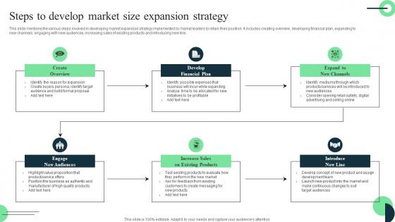 Market Leaders Guide To Influence Steps To Develop Market Size Expansion Strategy Icons Pdf