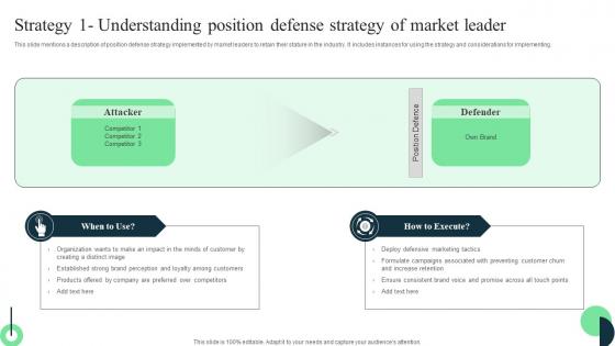 Market Leaders Guide To Influence Strategy 1 Understanding Position Defense Strategy Diagrams Pdf