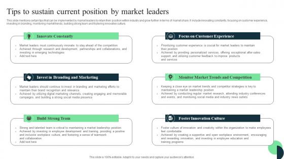 Market Leaders Guide To Influence Tips To Sustain Current Position By Market Leaders Microsoft Pdf