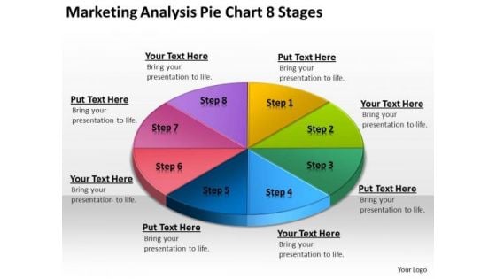 Marketing Analysis Pie Chart 8 Stages Business Plan Basics PowerPoint Templates