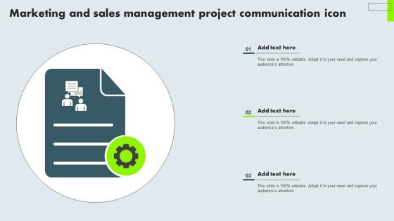 Marketing And Sales Management Project Communication Icon Structure Pdf