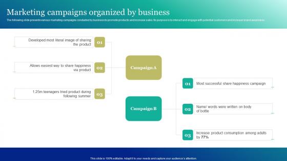 Marketing Campaigns Organized By Business Marketing And Promotion Automation Brochure Pdf