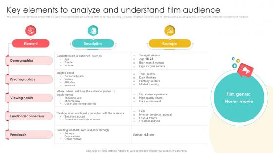 Marketing Channels For Movie Key Elements To Analyze And Understand Film Audience Strategy SS V Marketing Channels For Movie Key Elements To Analyze And Understand Film Audience Strategy SS V