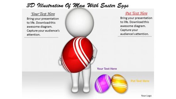 Marketing Concepts 3d Illustration Of Man With Easter Eggs Characters