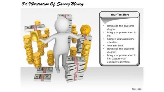 Marketing Concepts 3d Illustration Of Saving Money Business Statement