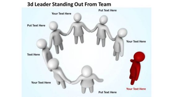 Marketing Concepts 3d Leader Standing Out From Team Characters