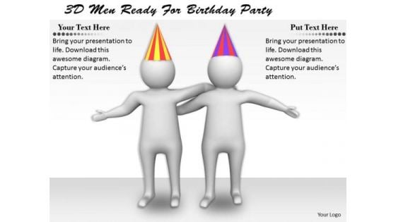 Marketing Concepts 3d Men Ready For Birthday Party Character Models